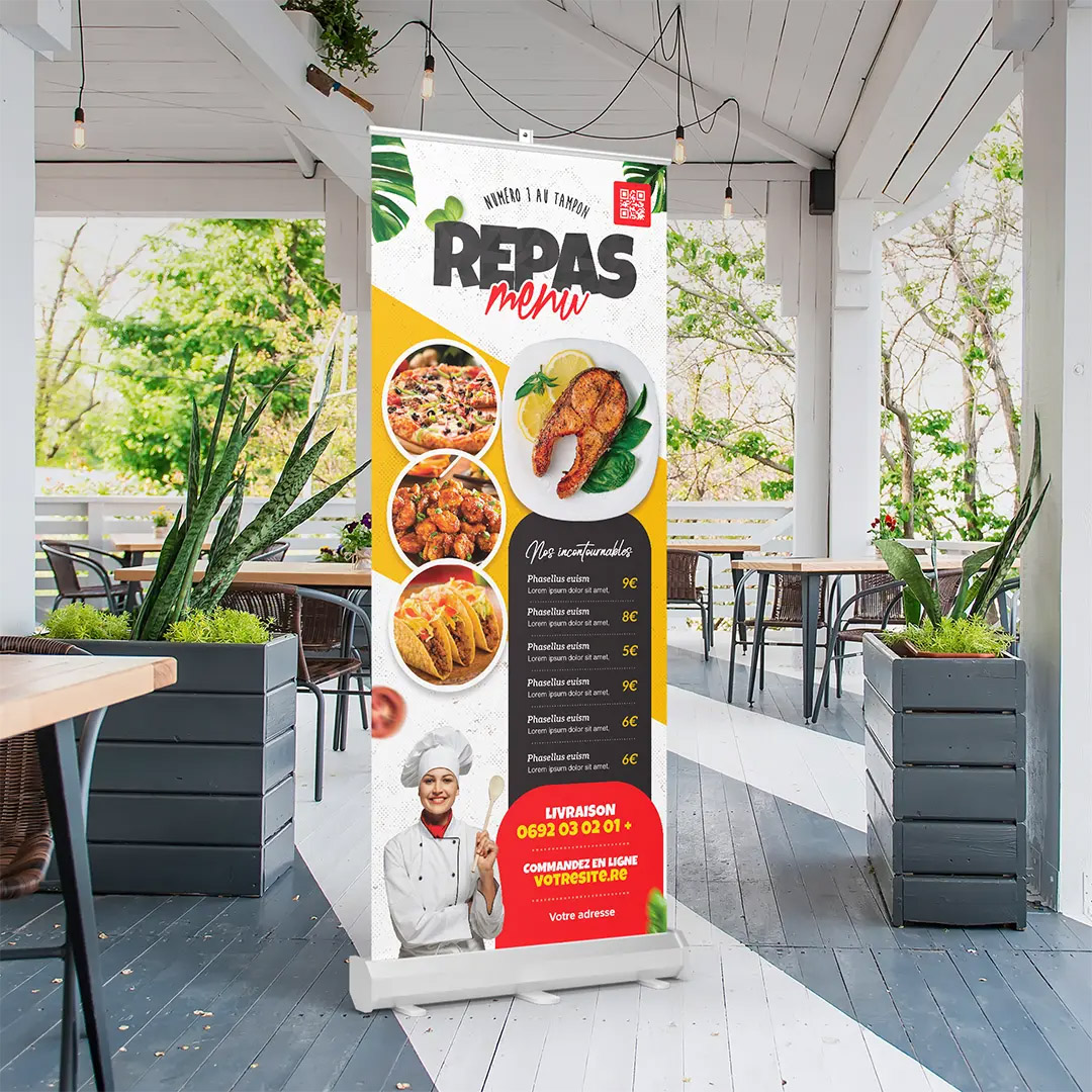 Roll-up et PLV pour restaurant